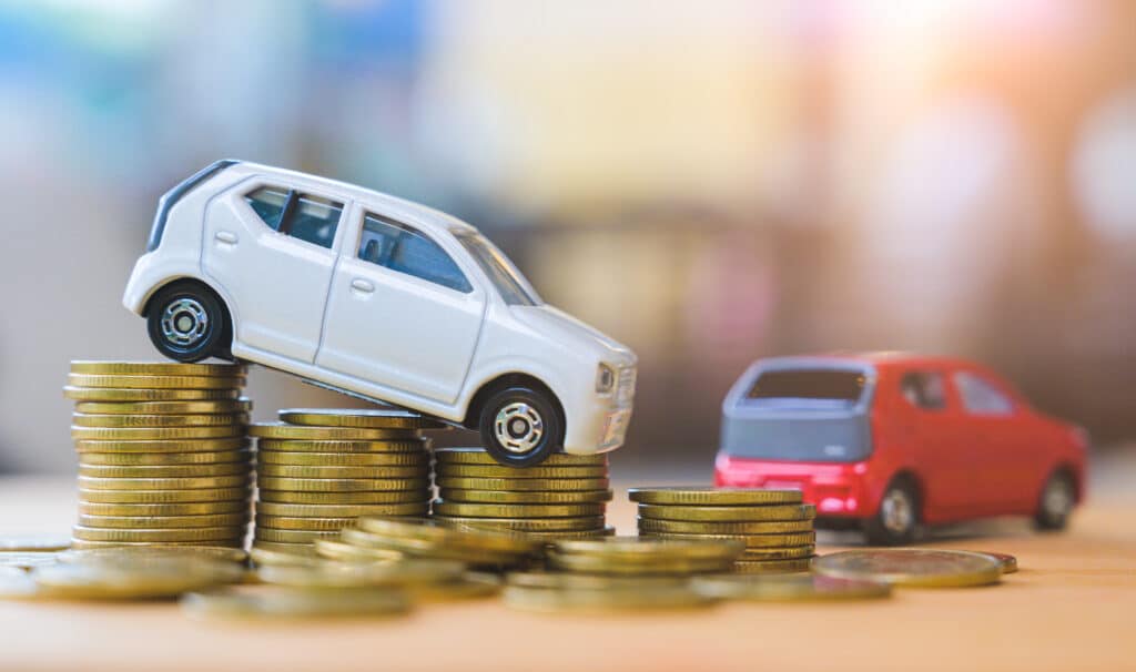 Car and stack of coin