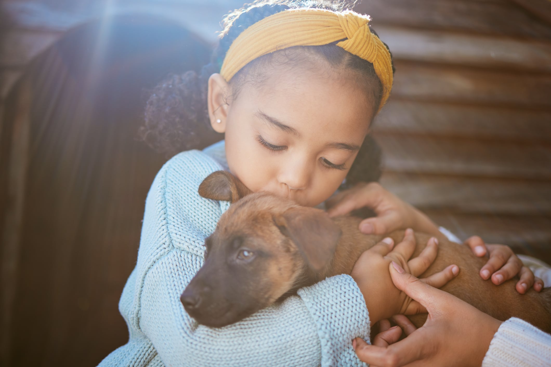 dog budget—little girl holding gpuppy.