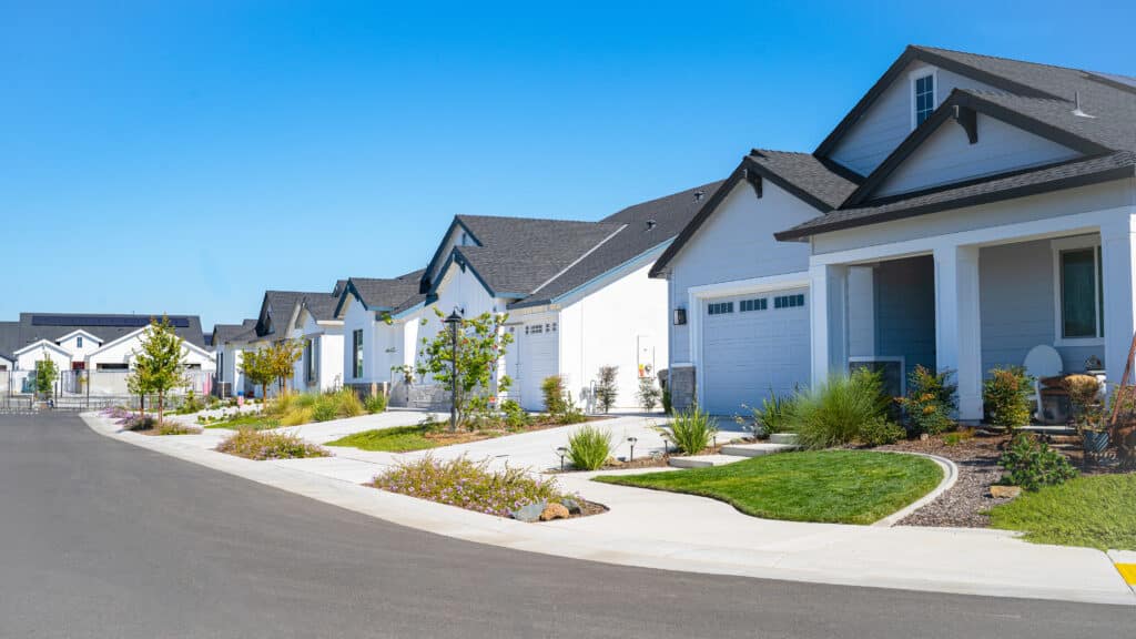 HELOC - row of houses in a development.